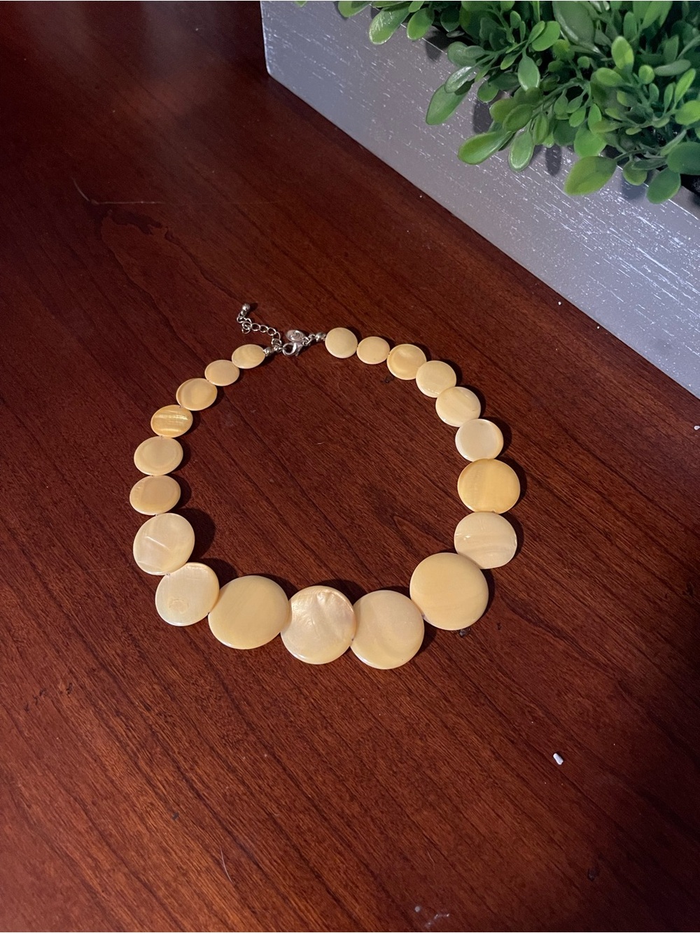 Yellow Disc Statement Necklace